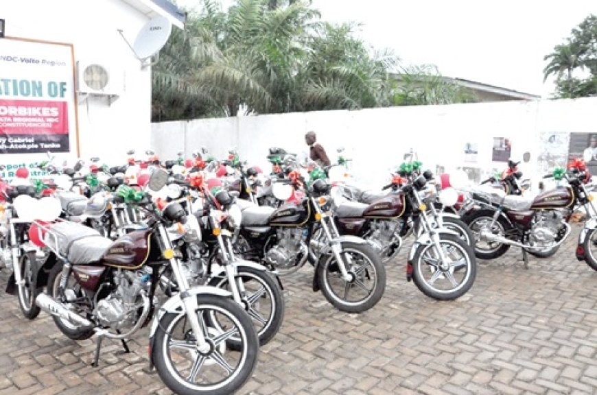 NDC Bolsters Campaign Efforts in Volta Region with 74 Motorbikes